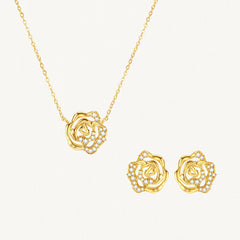 Mini blooming rose stud earrings