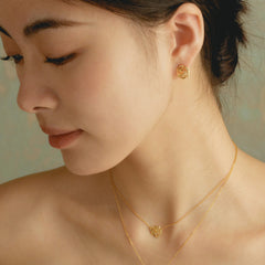 Mini blooming rose stud earrings