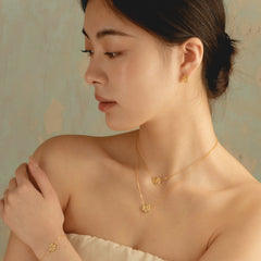 Mini blooming rose stud earrings