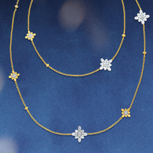 Bulino Fireworks Long necklace with daylight turquoise bulino fireworks drops