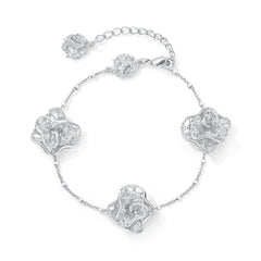 Leavers lace triple-ripple bracelet in two tone