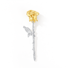 Two-toned singe rose earring