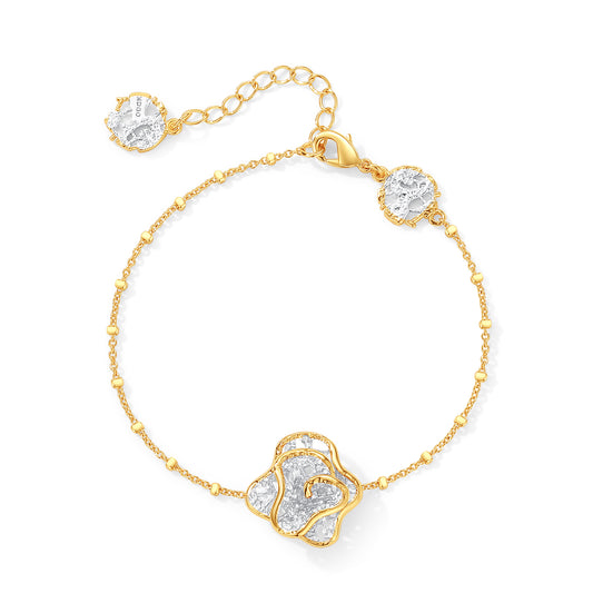 Leavers lace ripple bracelet in two tone