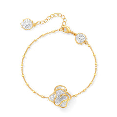 Leavers lace ripple bracelet in two tone