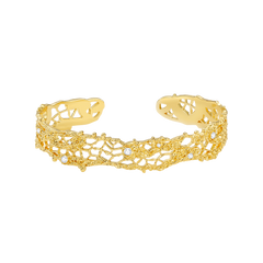 Leavers lace stacking bangle in two tone\Gold\Silver