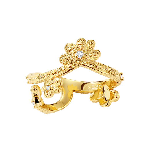 Leavers lace vine ring