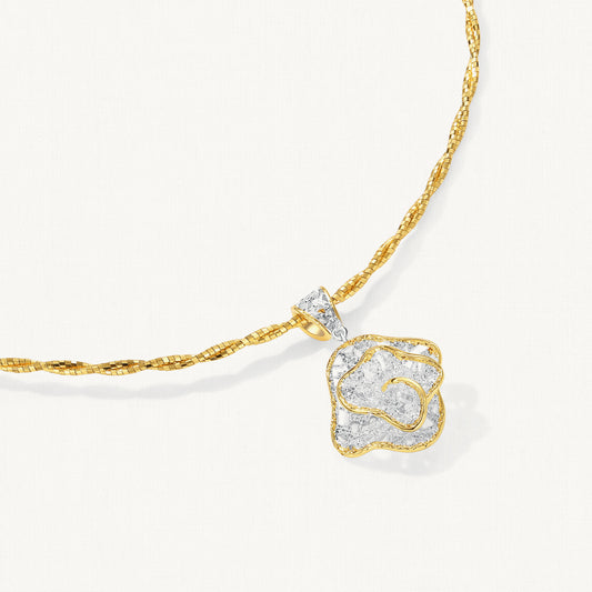 Leavers lace ripple pendant chocker