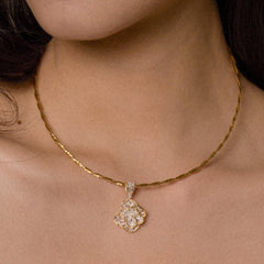 OOAK Leavers lace ripple pendant chocker