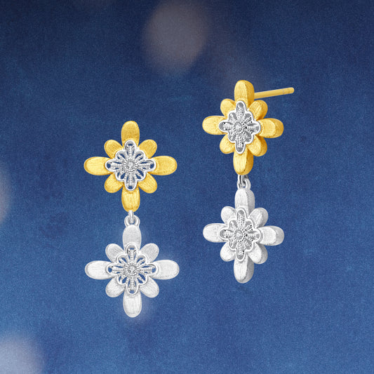 Bulino Fireworks Twilight fireworks earrings in two tone