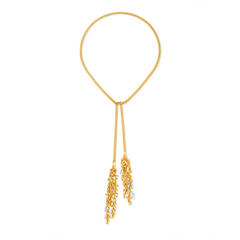 Extra long necklace with wheat tassel