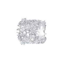 Leavers lace spiral pendant in two tonein two tone\Gold\Silver