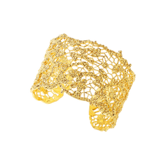 Large leavers lace stacking bangle\Glod\Silver