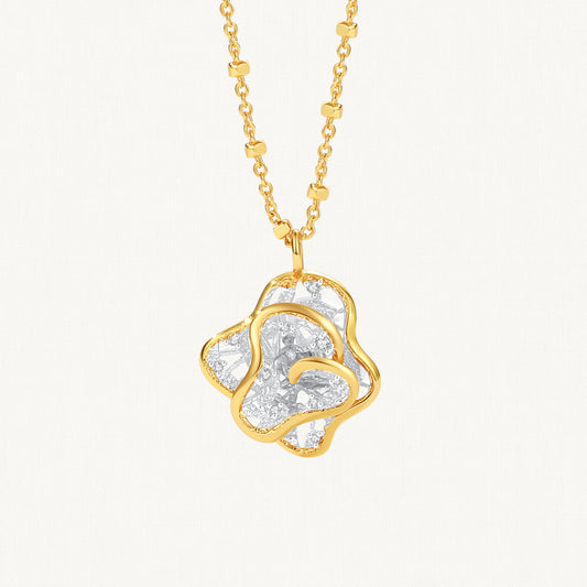 Leavers lace ripple pendant necklace