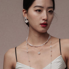 Leavers lace ripple pendant necklace