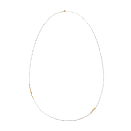 Fresh-water pearl & encrusted bubble beaded long necklace