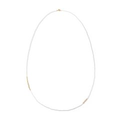 Fresh-water pearl & encrusted bubble beaded long necklace