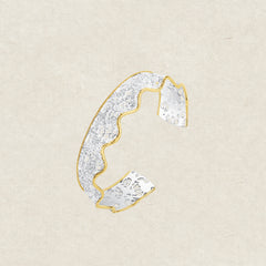 Medium leavers lace ruffle stacking bangle in two tone