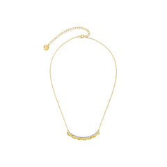 Medium leavers lace ruffle smile pendant necklace in two tone