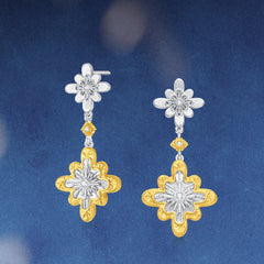 OOAK Bulino Fireworks Twilight bulino double-fireworks earrings with mother of pearl