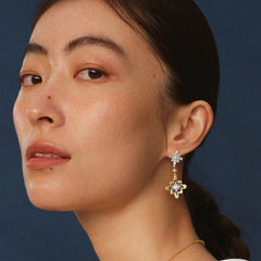 OOAK Bulino FireworksTwilight bulino double-fireworks earrings with black agate