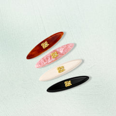 Leavers lace oval barrette (Cream white,Amber brown,Cherry blossom pink,Classical black)