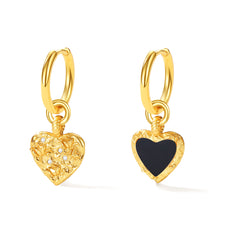 Double-sided heart earrings