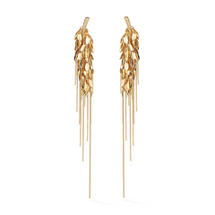 Wheat tassel long earring ( left )Gold\Gold & Sliver