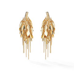 Wheat tassel short earring ( right )Gold\Gold & Silver