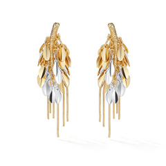 Wheat tassel short earring ( right )Gold\Gold & Silver