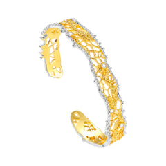 OOAK Leavers lace stacking bangle in two tone