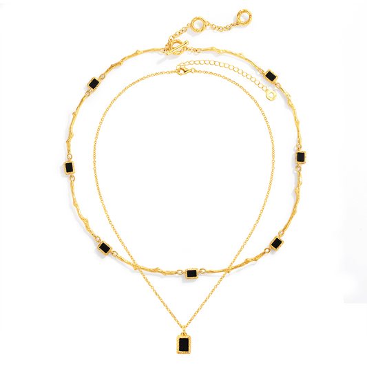 Double-sided rose thorn necklace set