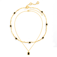 Double-sided rose thorn necklace set