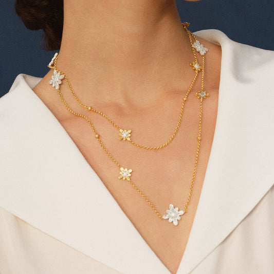 Bulino Fireworks Long necklace with daylight turquoise bulino fireworks drops