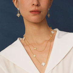 Bulino Fireworks Long necklace with daylight turquoise bulino fireworks drops