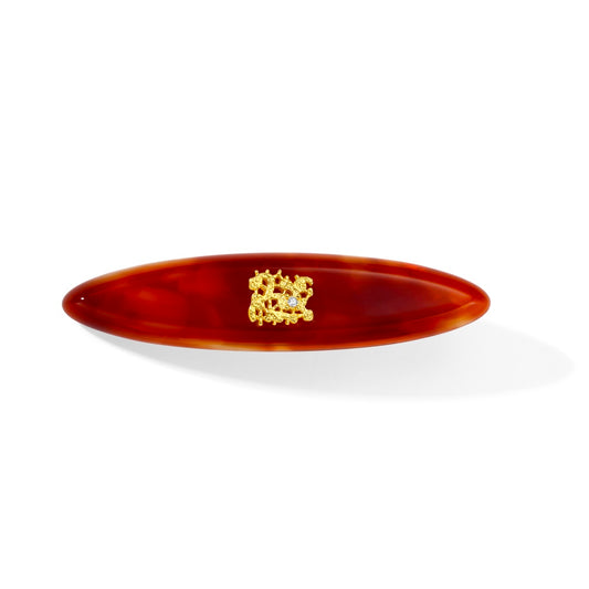 Leavers lace oval barrette (Cream white,Amber brown,Cherry blossom pink,Classical black)