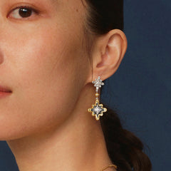 OOAK Bulino FireworksTwilight bulino double-fireworks earrings with black agate