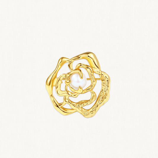 Poète Rose Blooming rose pearl brooch